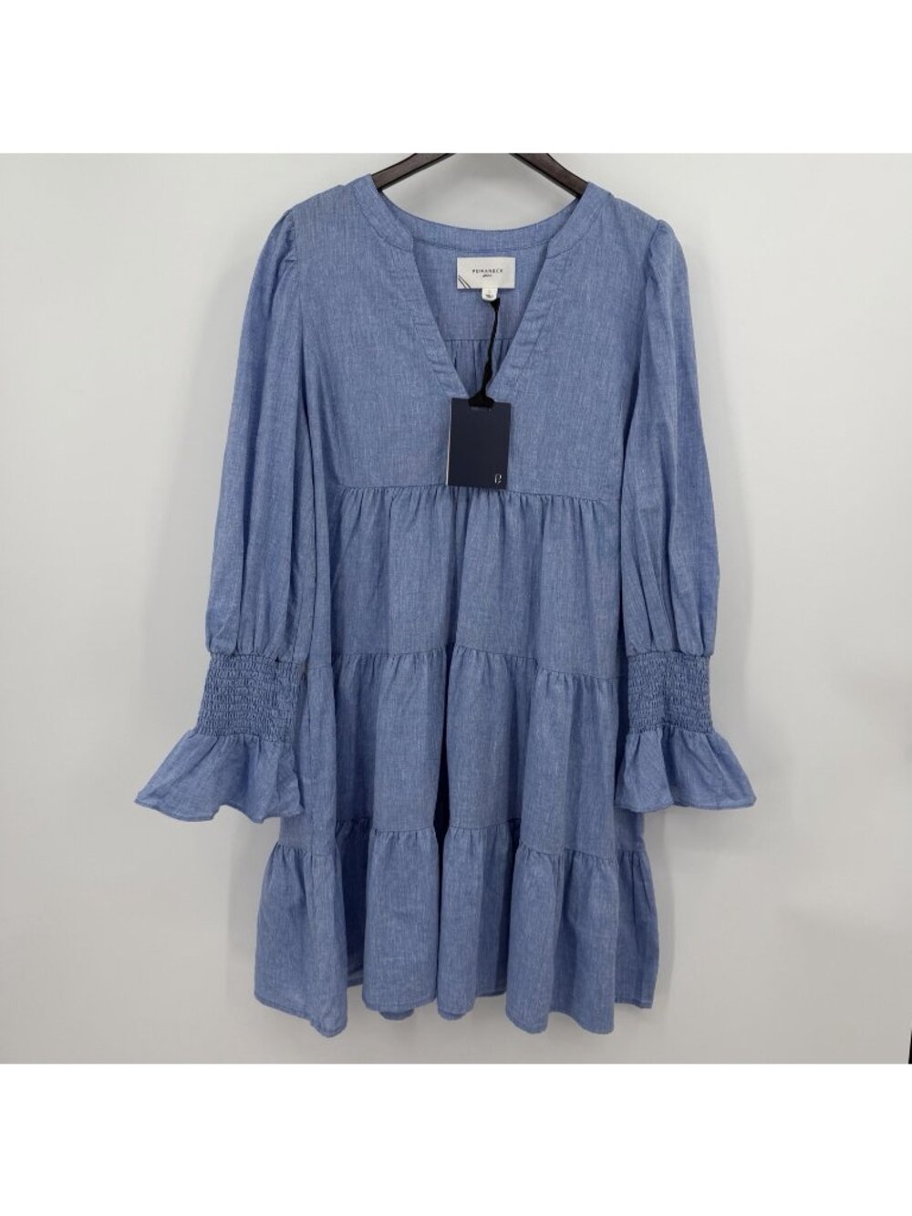 Pomander Place by Tuckernuck Women's Chambray Kenzo Dress sz L NWT 100% Cotton